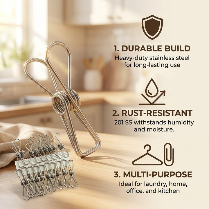 100 Pack Stainless Steel Wire Clips