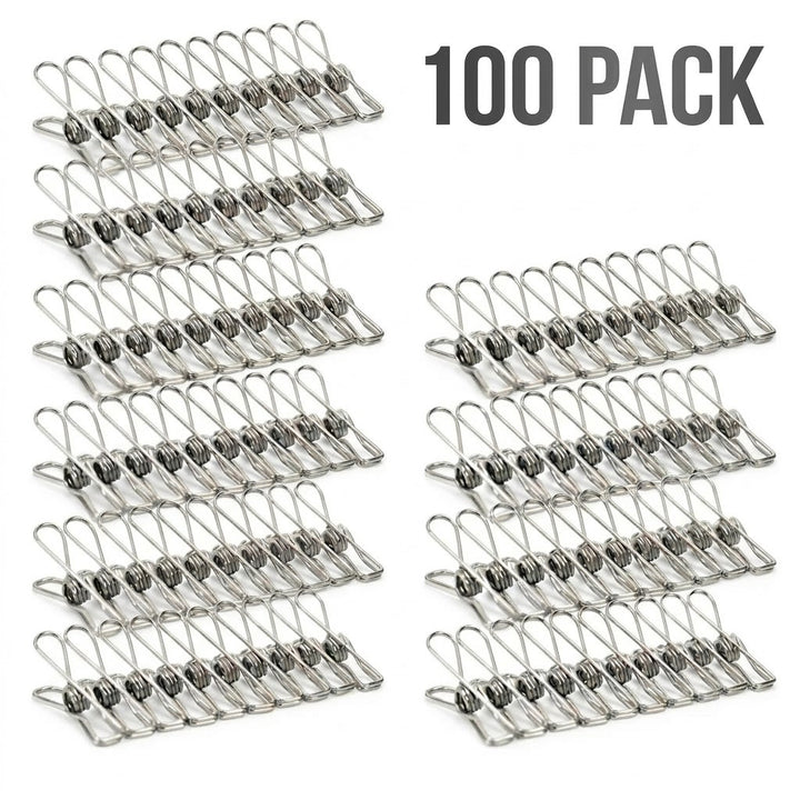 100 Pack Stainless Steel Wire Clips