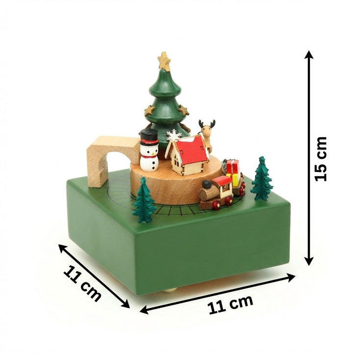 Wooden Christmas Tree Musical Box