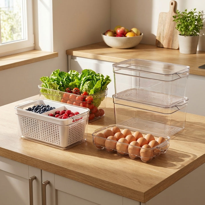 4-Piece Clear Refrigerator Organizer Set