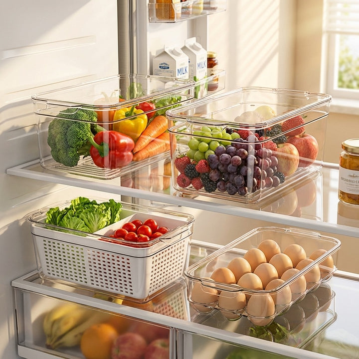 4-Piece Clear Refrigerator Organizer Set