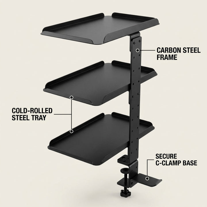 Clamp On Desk Shelf-Black