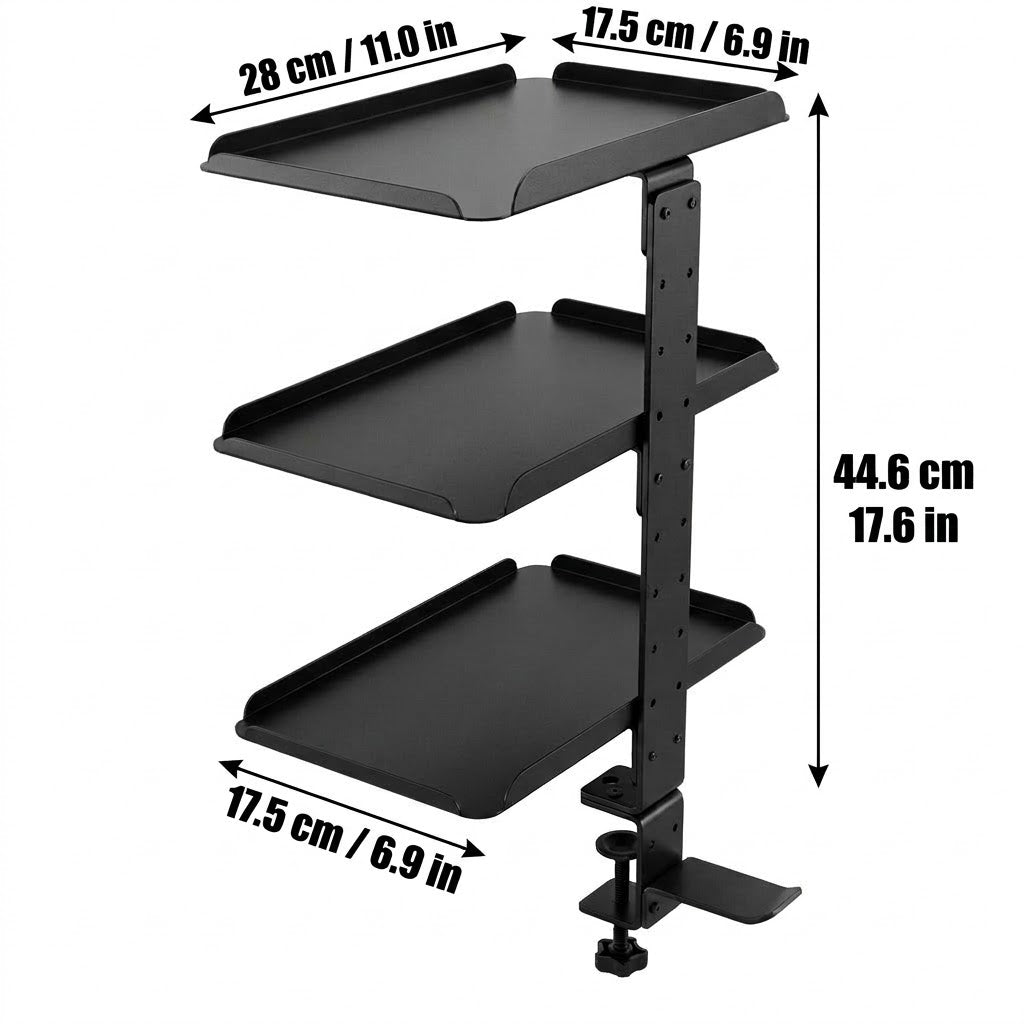 Clamp On Desk Shelf-Black