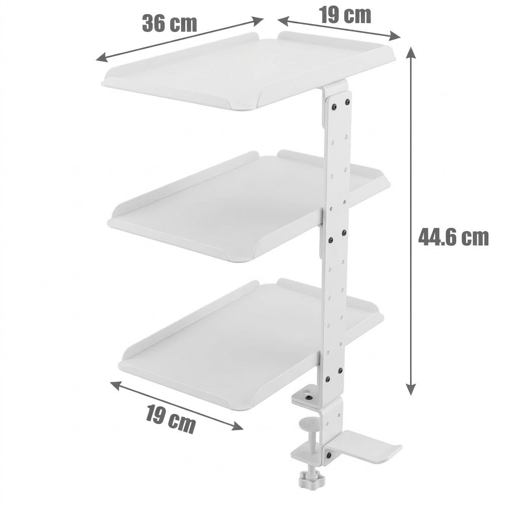 Clamp On Desk Shelf-White
