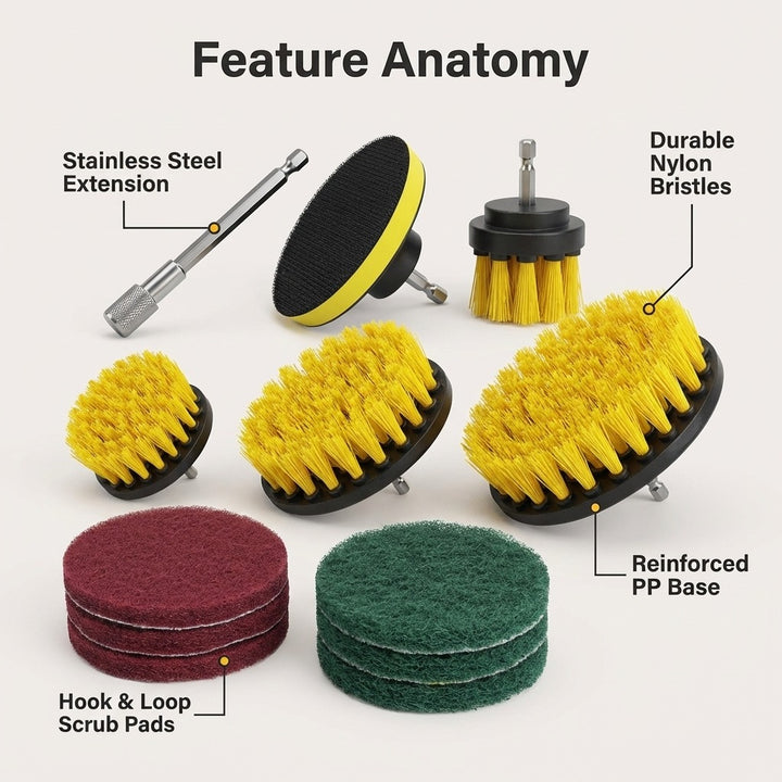 12 Piece Power Drill Cleaning Set