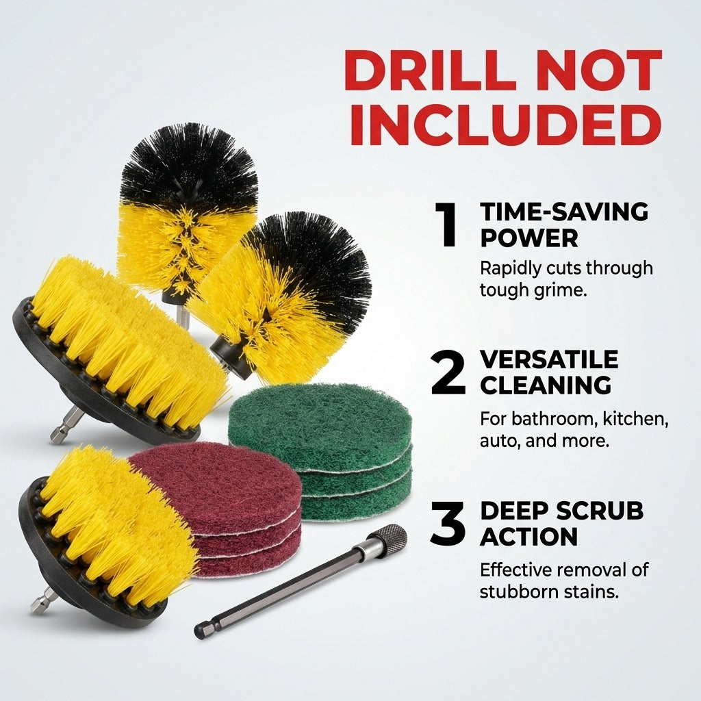 12 Piece Power Drill Cleaning Set