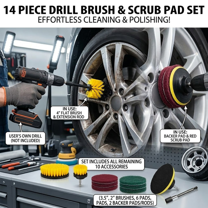 12 Piece Power Drill Cleaning Set
