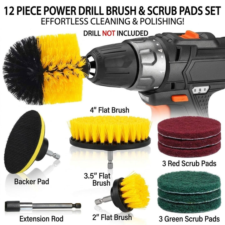 12 Piece Power Drill Cleaning Set