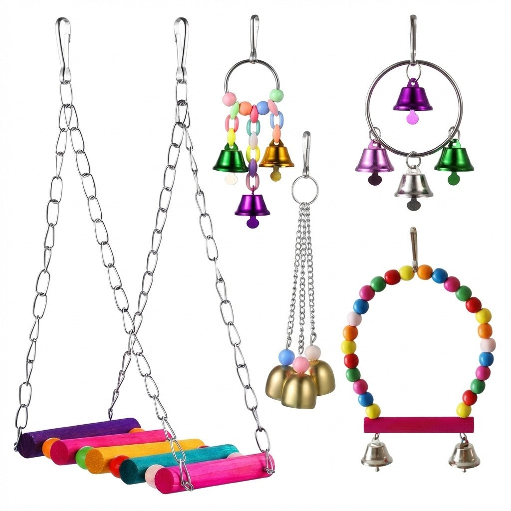 5pcs Bird Parrot Toy Set