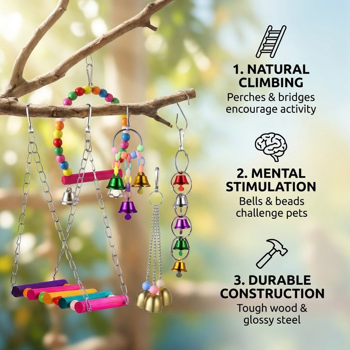 5pcs Bird Parrot Toy Set