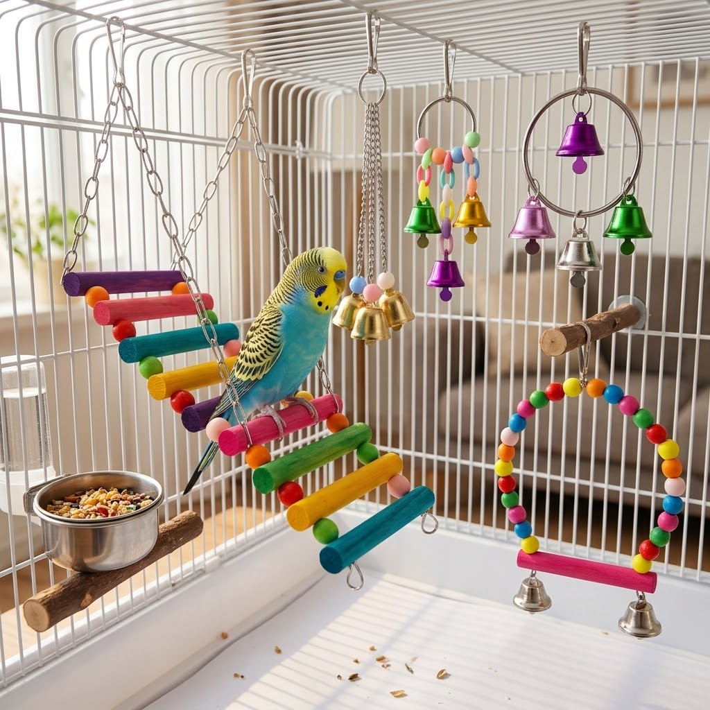 5pcs Bird Parrot Toy Set