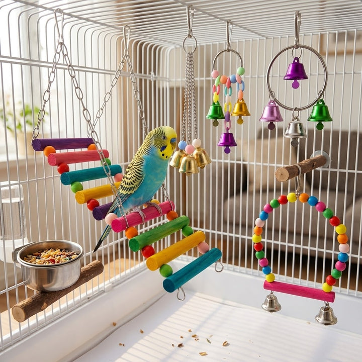 5pcs Bird Parrot Toy Set