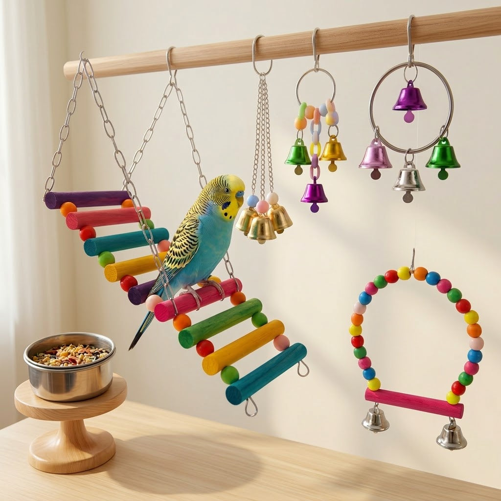 5pcs Bird Parrot Toy Set