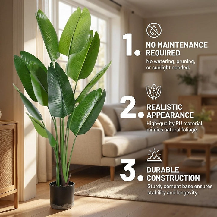 1.6m Artificial Ravenala Tropical Palm Tree - Realistic Indoor Traveler's Palm