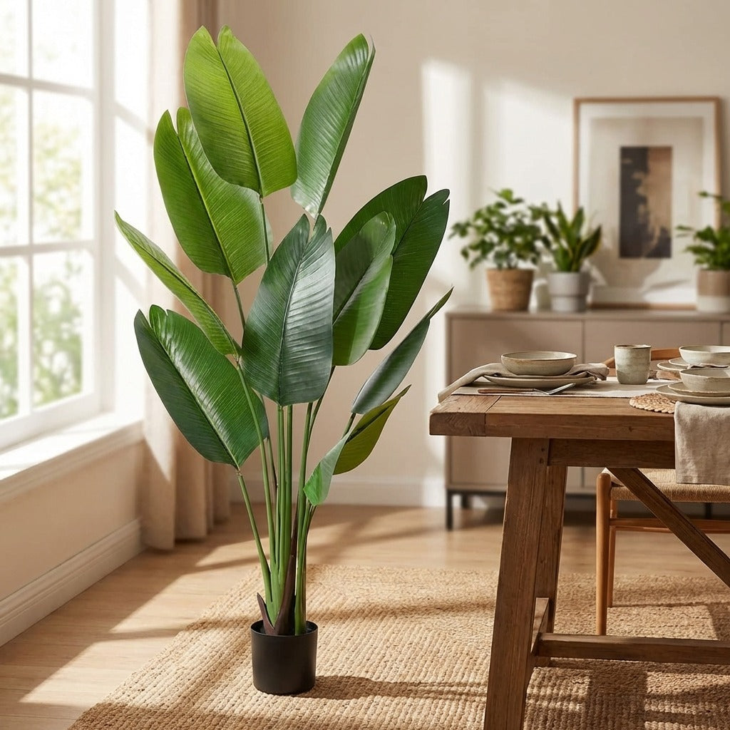 1.6m Artificial Ravenala Tropical Palm Tree - Realistic Indoor Traveler's Palm