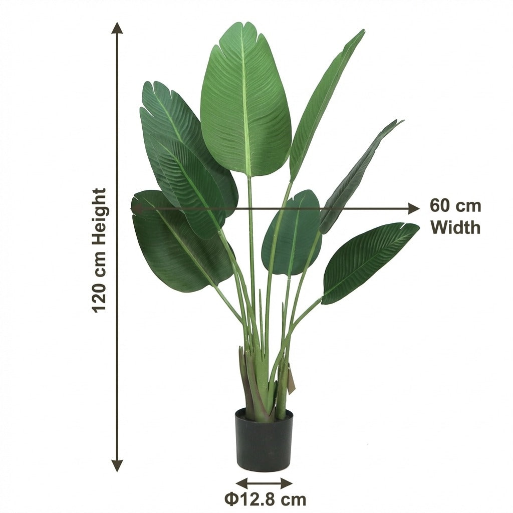120cm Artificial Ravenala Tropical Palm Tree - Realistic Indoor Faux Plant
