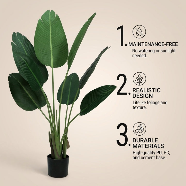 120cm Artificial Ravenala Tropical Palm Tree - Realistic Indoor Faux Plant