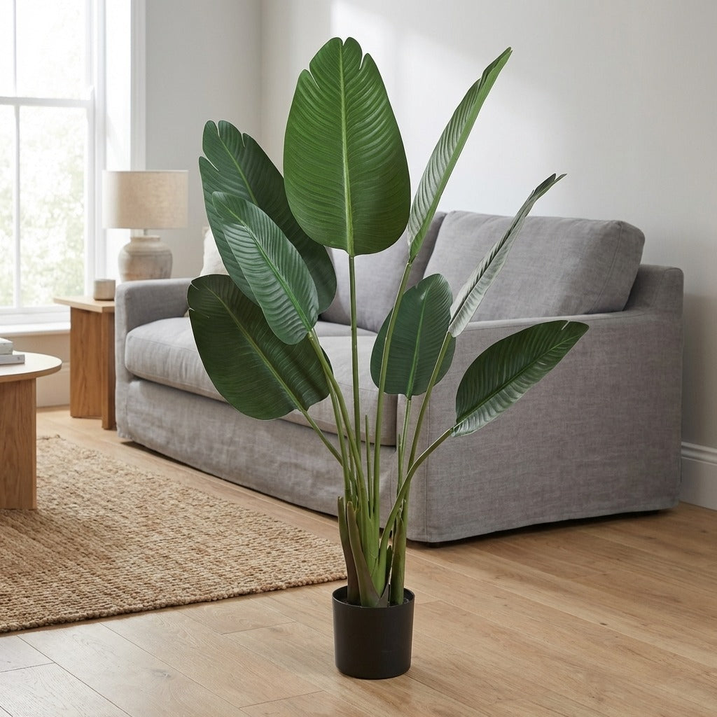 120cm Artificial Ravenala Tropical Palm Tree - Realistic Indoor Faux Plant