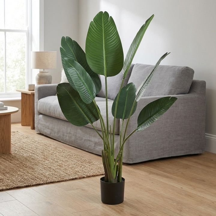 120cm Artificial Ravenala Tropical Palm Tree - Realistic Indoor Faux Plant