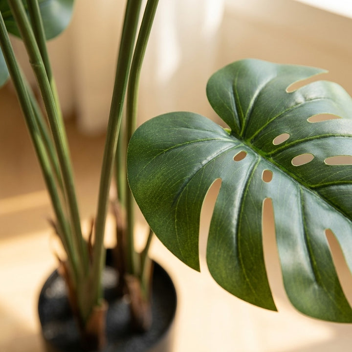 150cm Artificial Monstera Deliciosa Palm Tree - Realistic 8-Leaf Faux Plant