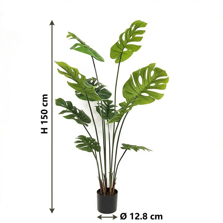 150cm Artificial Monstera Deliciosa Palm Tree - Realistic 8-Leaf Faux Plant