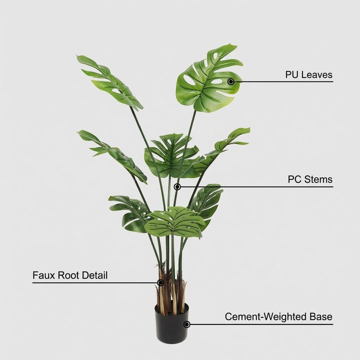 120cm Artificial Monstera Deliciosa Tropical Plant for Home and Office