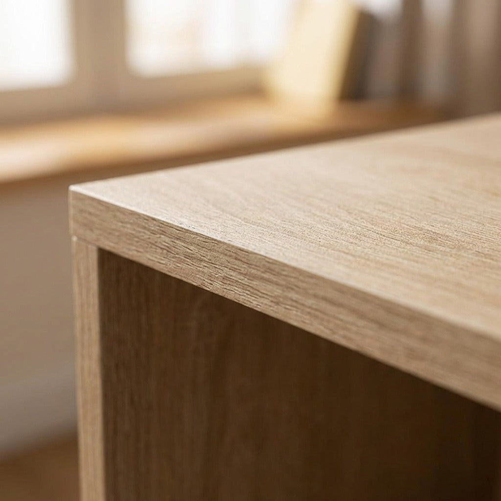 6-Cube Wood-Effect Storage Bookcase Organizer - Natural Finish