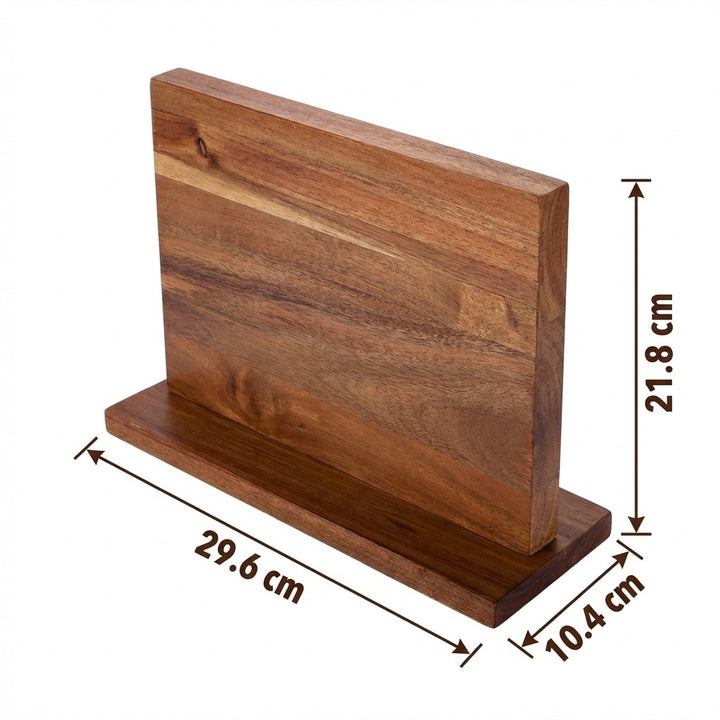 Double Sided Solid Wood Magnetic Knife Block - Countertop Storage Organizer
