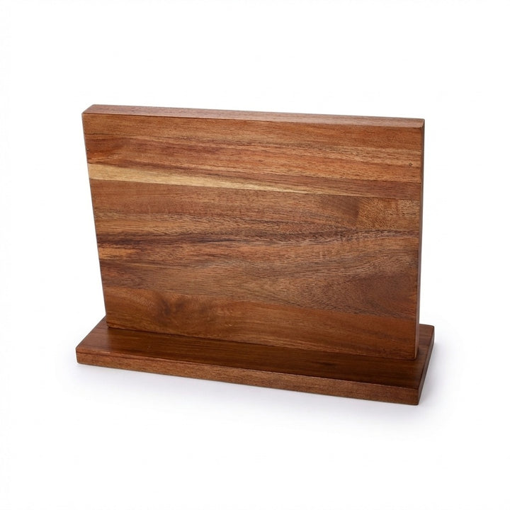 Double Sided Solid Wood Magnetic Knife Block - Countertop Storage Organizer
