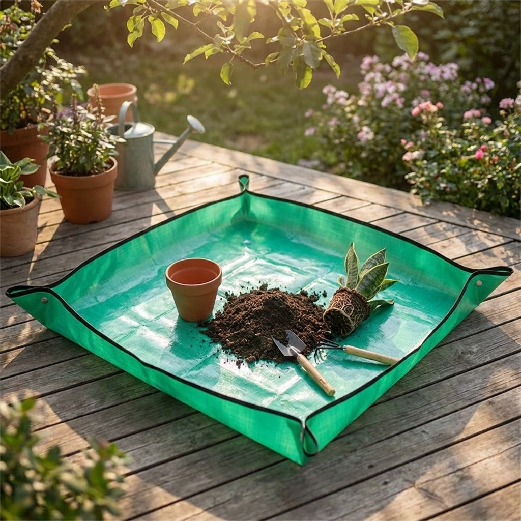 2-Pack Plant Repotting Mat 100x100cm Mess-Free Indoor Gardening Tarp