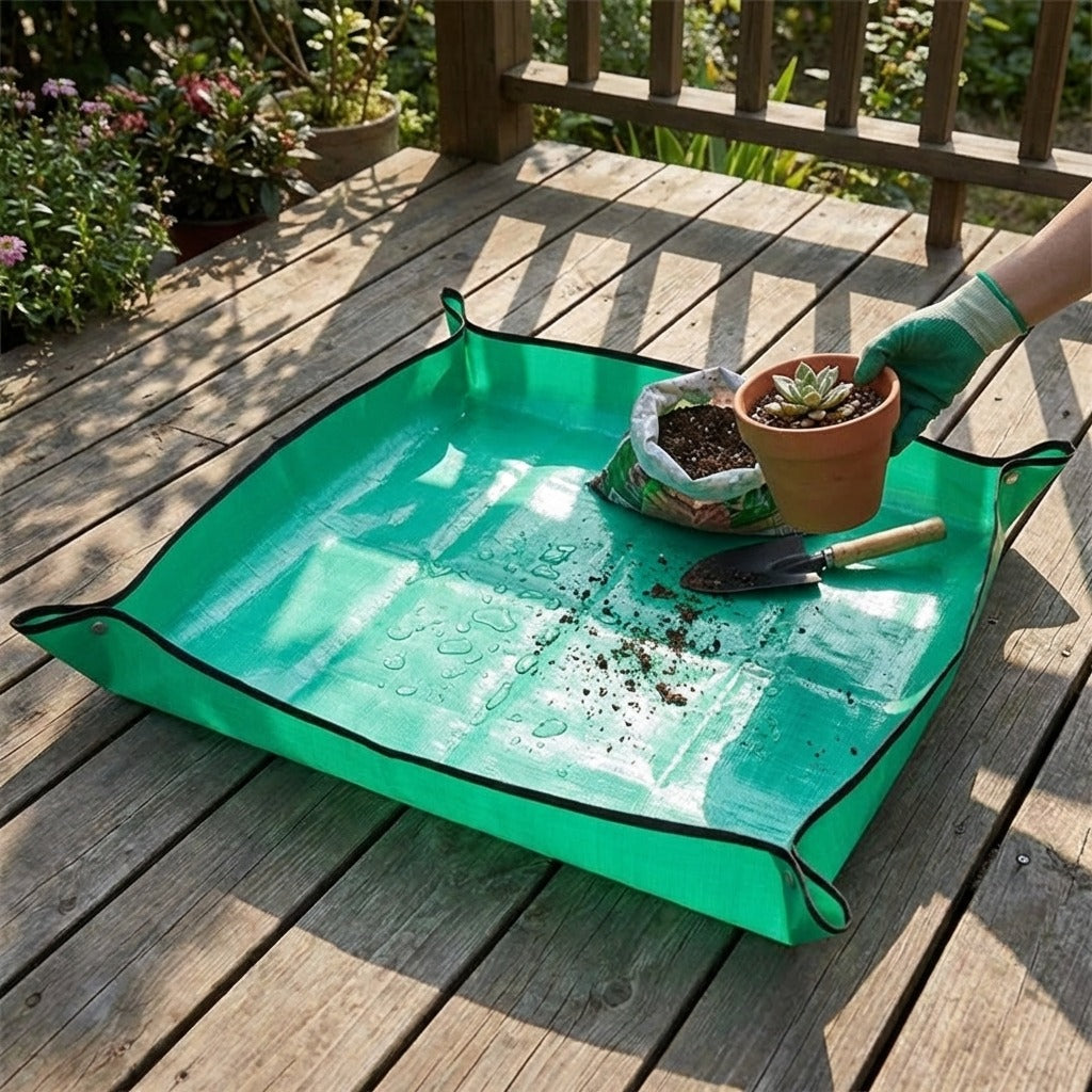 2-Pack Plant Repotting Mat 100x100cm Mess-Free Indoor Gardening Tarp