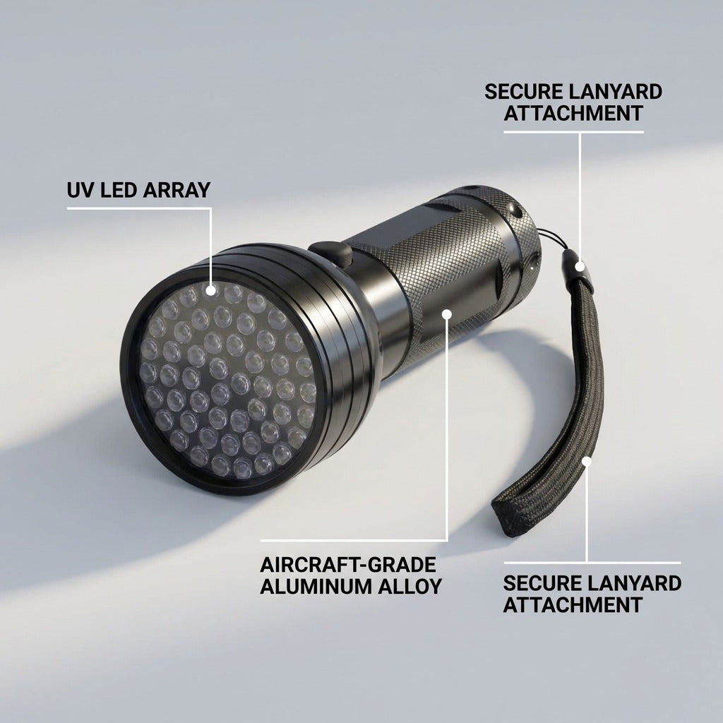 High-Intensity 51 LED UV Black Light Flashlight for Pet Urine & Stain Detection