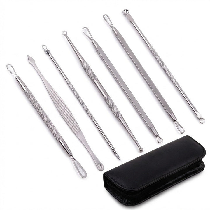 7-Piece Stainless Steel Blackhead Remover and Acne Extraction Tool Set