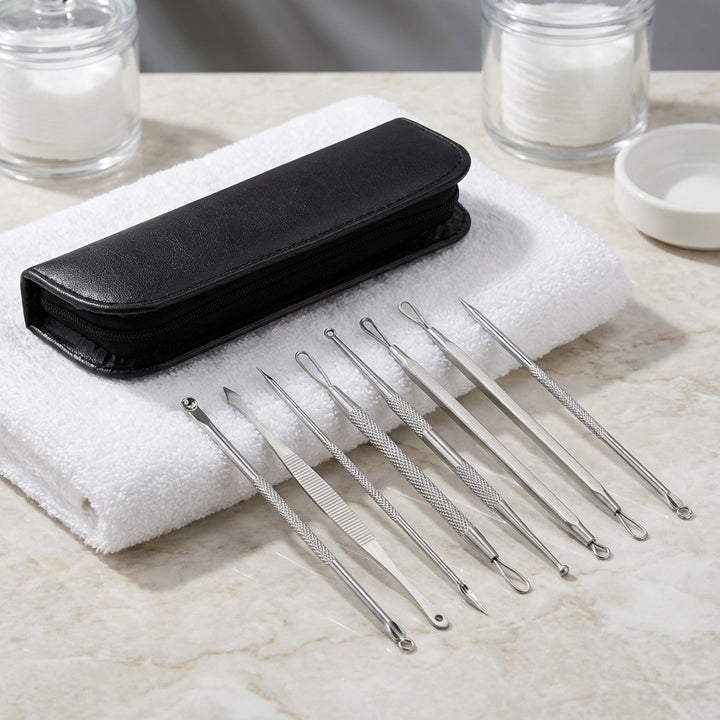 7-Piece Stainless Steel Blackhead Remover and Acne Extraction Tool Set