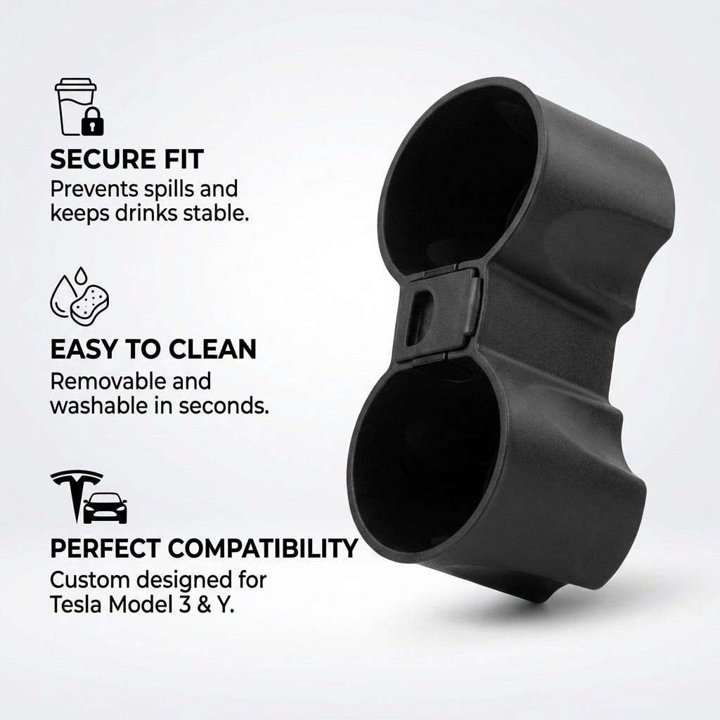 Tesla Model 3 & Model Y Center Console Cup Holder Insert Stabilizer