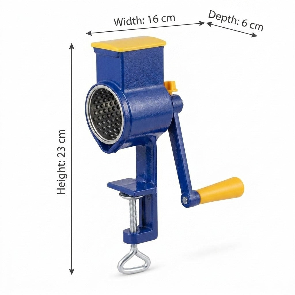 Manual Cast Iron Coffee and Nut Grinder - Hand Crank Spice Mill, Blue