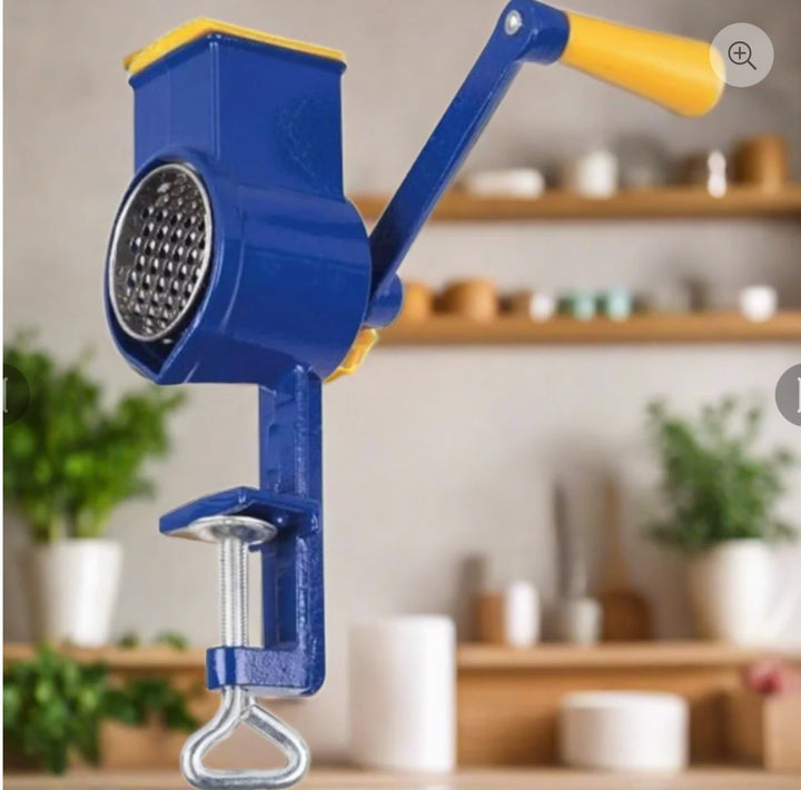 Manual Cast Iron Coffee and Nut Grinder - Hand Crank Spice Mill, Blue