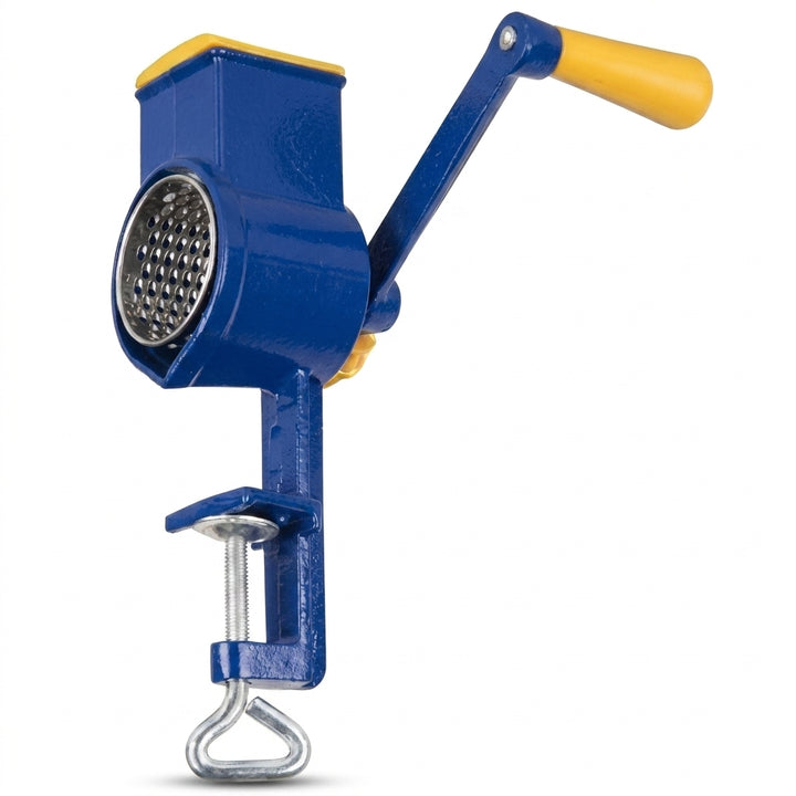 Manual Cast Iron Coffee and Nut Grinder - Hand Crank Spice Mill, Blue
