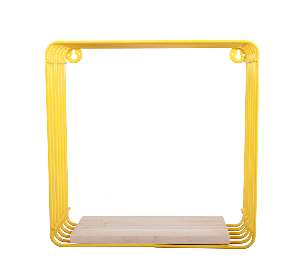 Wall Mounted Metal Wire Cube Display Decor Shelf