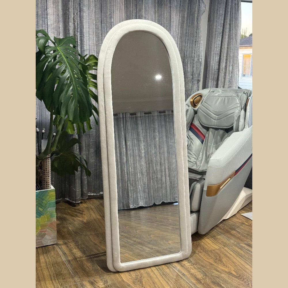 Full Length Mirror with Plush Fabric Trim -160x60cm