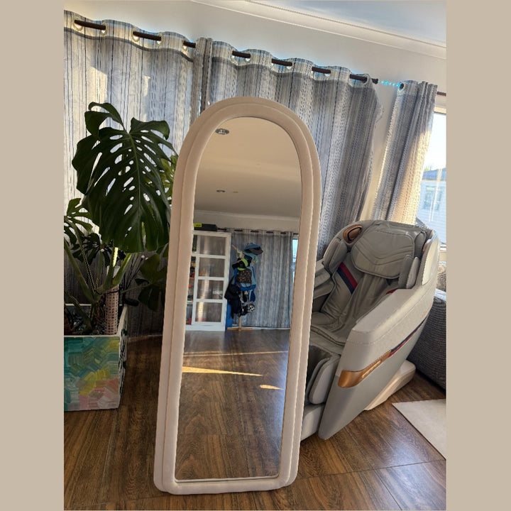 Full Length Mirror with Plush Fabric Trim -160x60cm