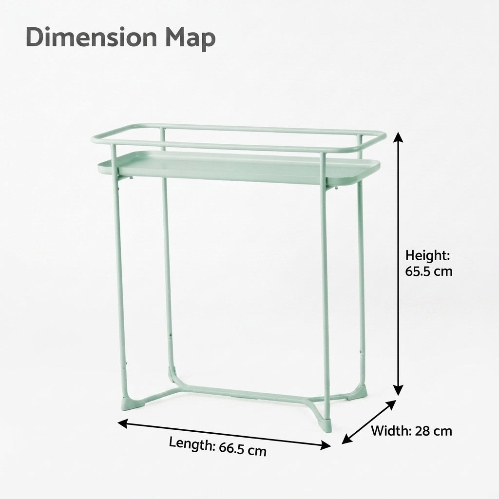 Modern Loft Metal Side Table Flower Stand Rectangle-Mint