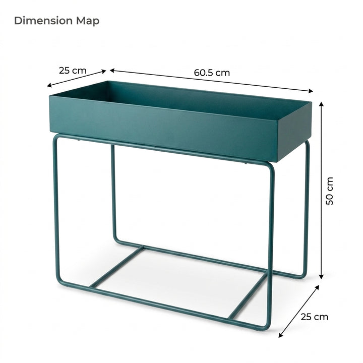 Indoor Metal Tall Rectangle Tray Plant Pot Stand