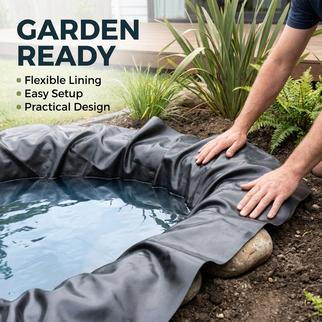 6 × 3.9m Black Pond Liner for Garden Water Features