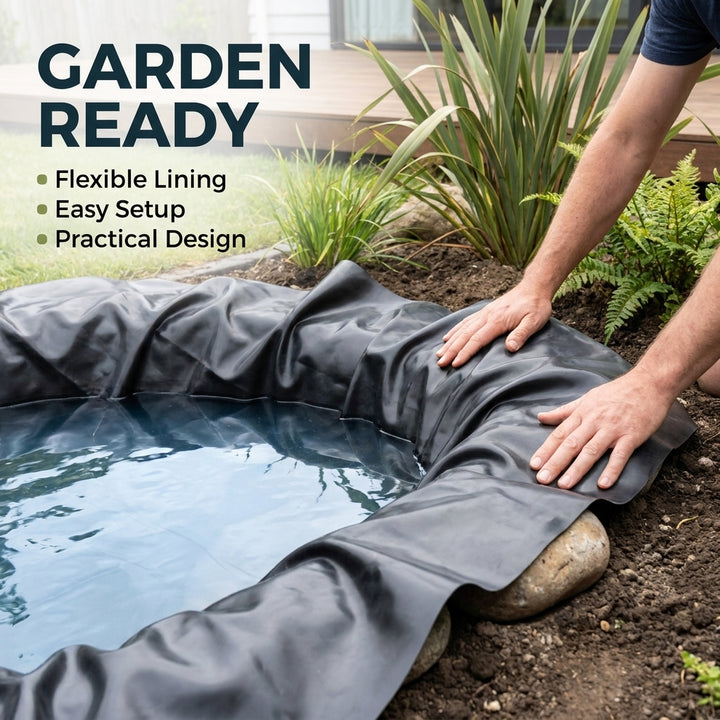 6 × 3.9m Black Pond Liner for Garden Water Features