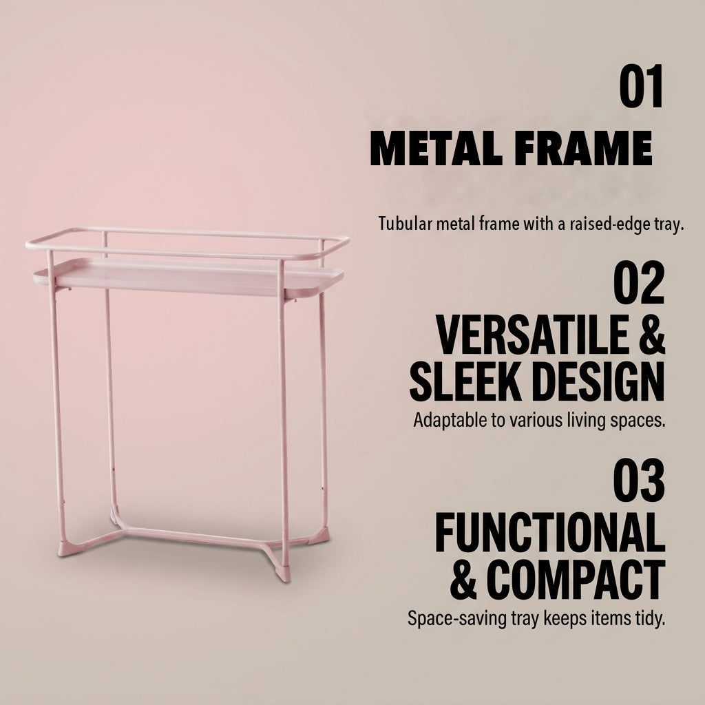Modern Loft Metal Side Table Flower Stand Rectangle - Pink
