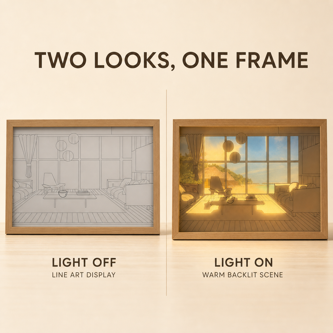 LED Light Painting Decoration - Dimmable 3-Tone Desktop & Wall Art