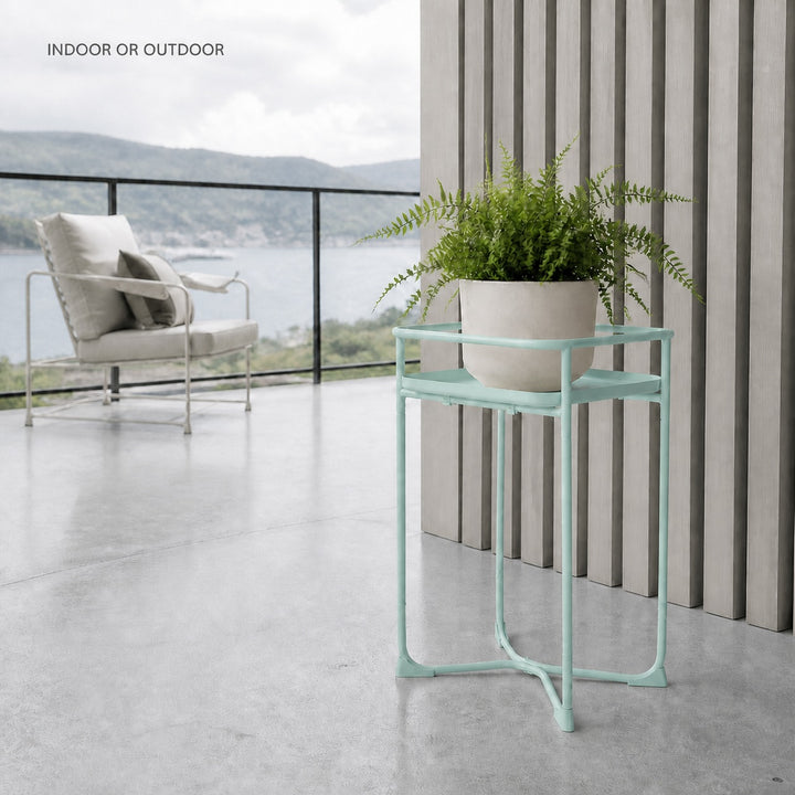 Modern Loft Square Metal Side Table & Plant Stand - Mint