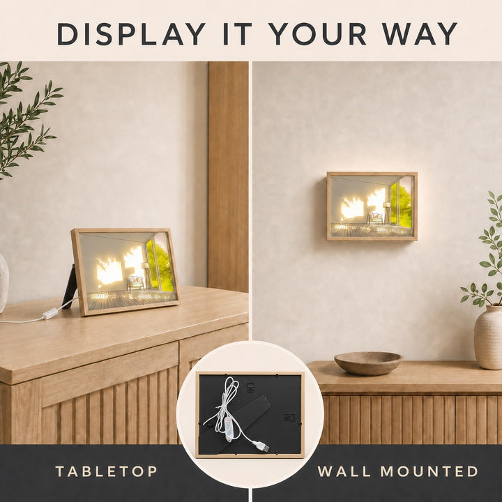 Lighting Painting Decoration LED Art Frame with 3 Color Modes - 32cm