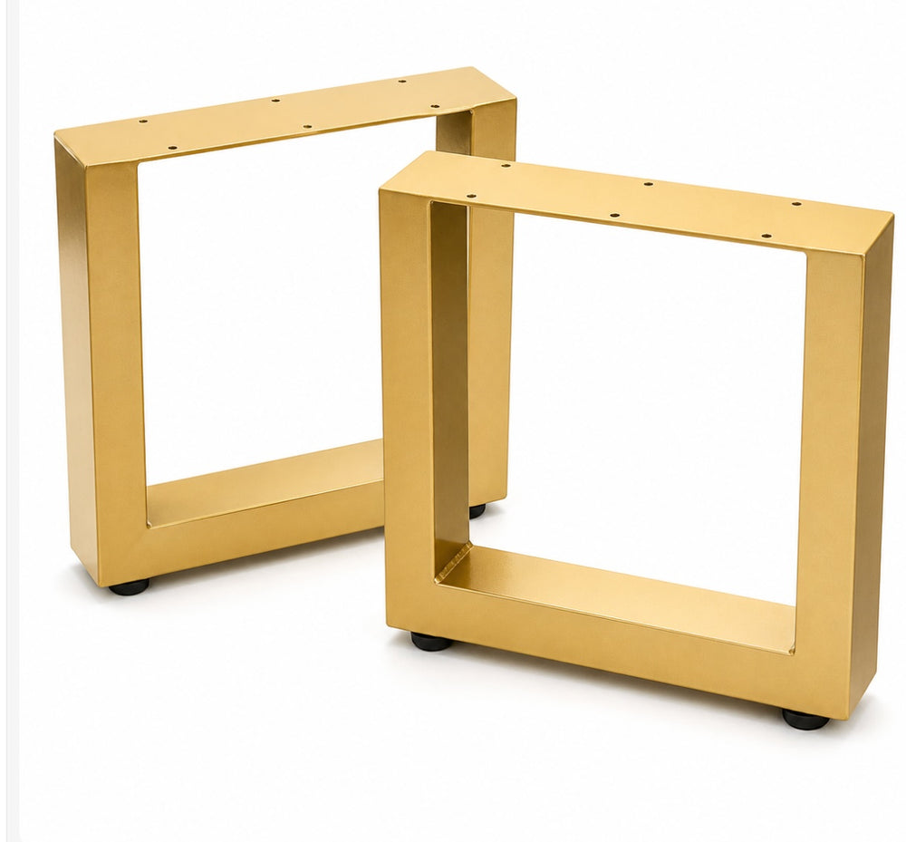 Set of 2 Gold Steel Furniture Legs 43cm for DIY Low Furniture